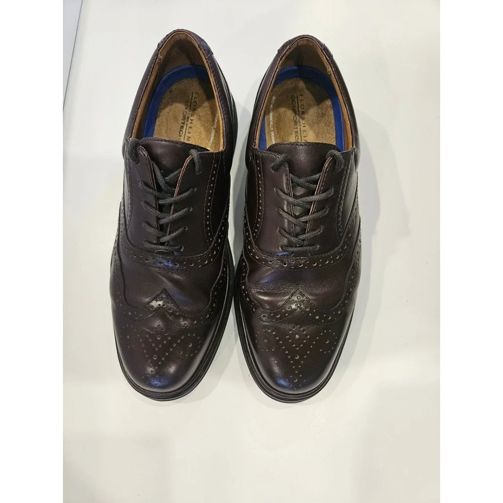 Florsheim‎ Bristow Mens Dark Burgundy Leather Wingtip Oxford Shoes 12015-601 8D